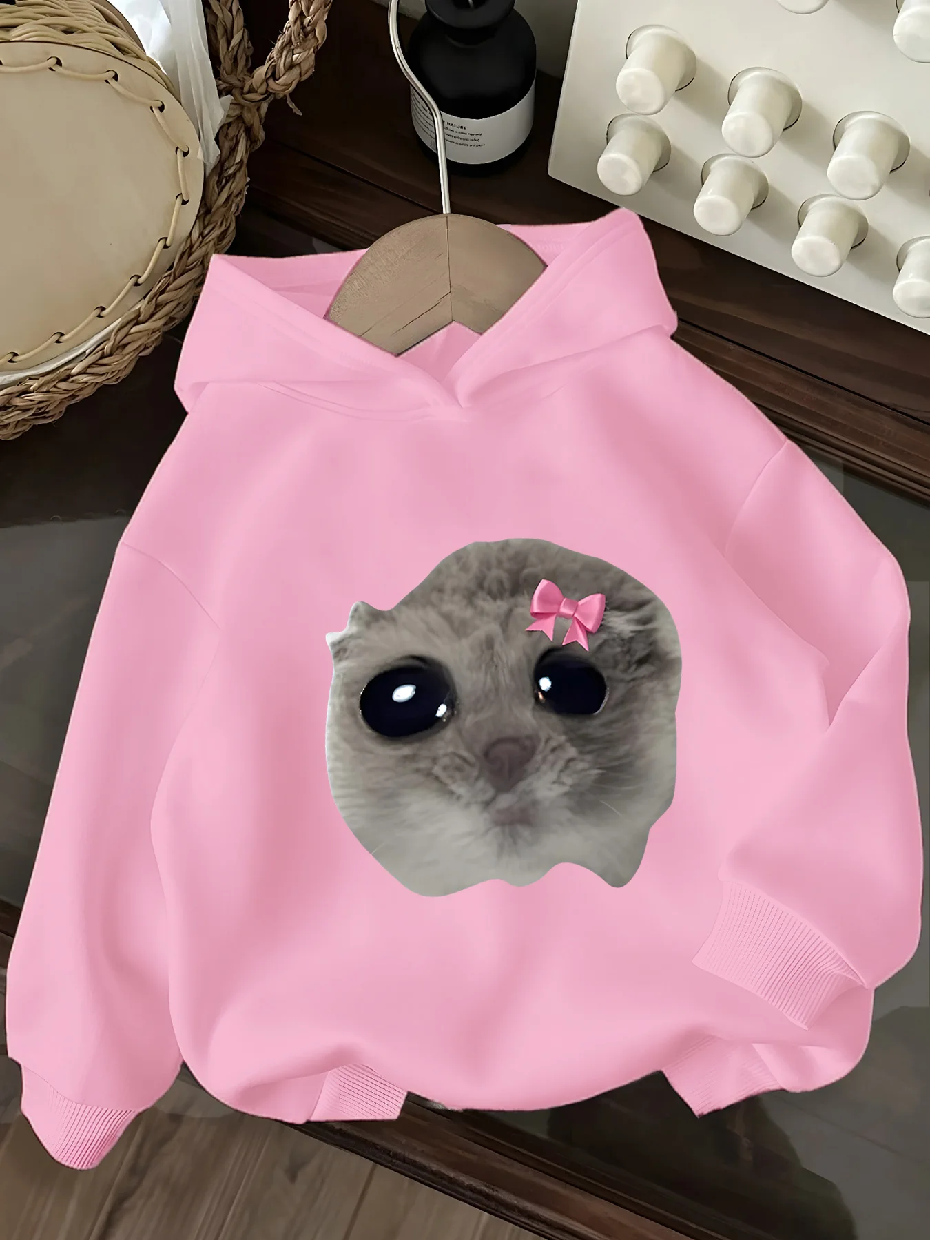 

printed girls hooded sweater children suitable for young girls and students boy party special clothing 120-160 cm