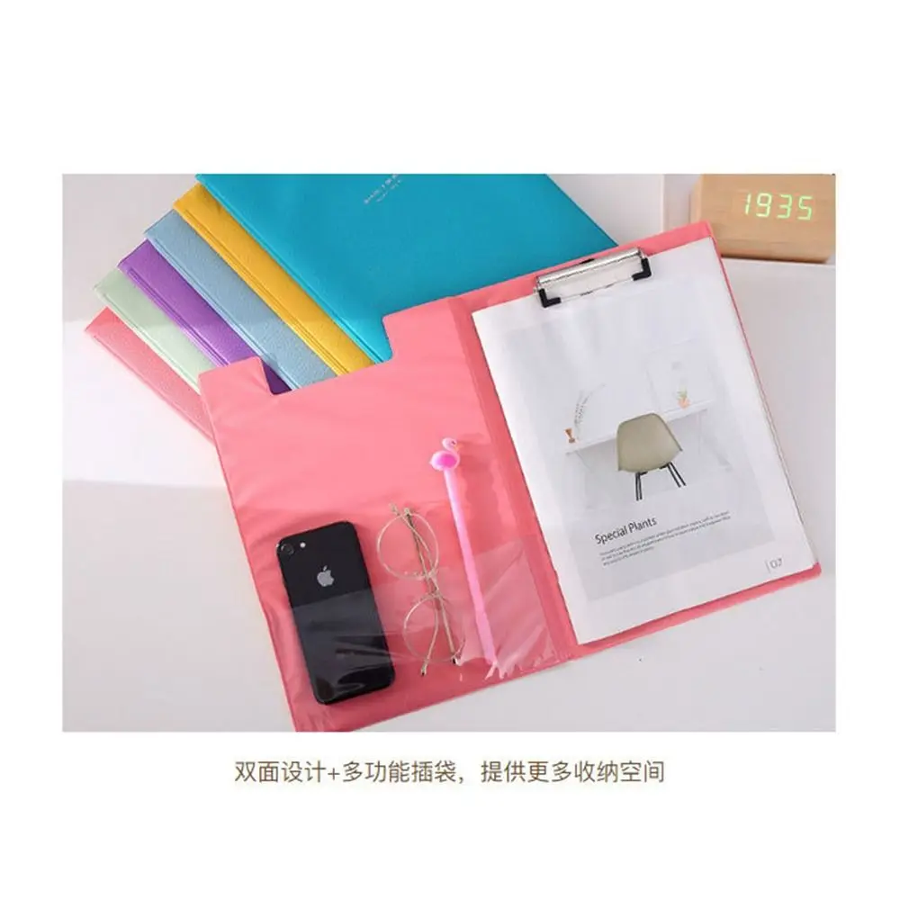 

Простая папка для файлов из искусственной кожи A4/A5, цветная контрактная папка, складной студенческий блокнот для письма, школьный офис