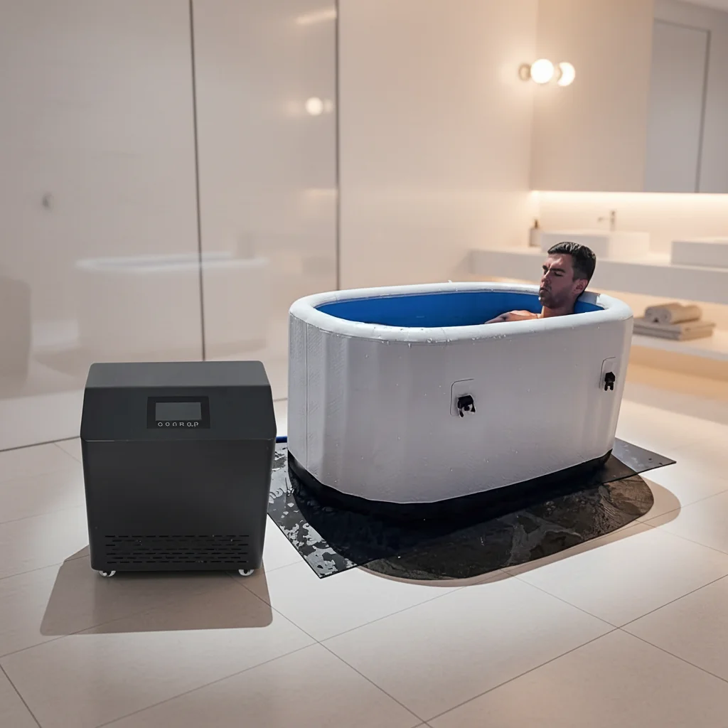 Inflatable Barrel‑Style Cold Plunge Ice Bath Tub with Compatibility for Optional Matching Water Chiller