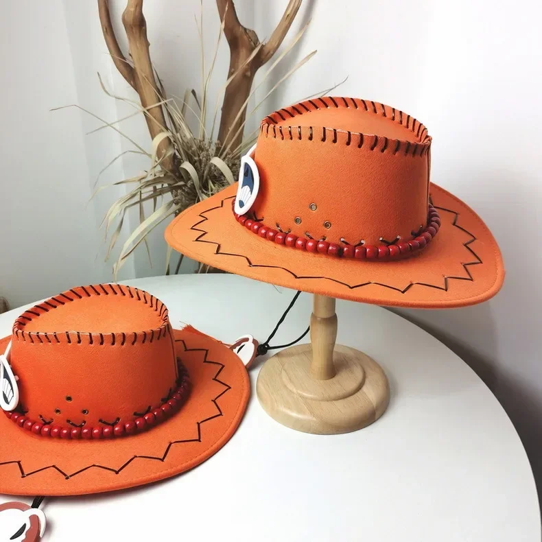 Halloween Cosplay Ace Cap Japanse Anime Cartoon zonnehoed Cosplay Kostuums Cowboy Oranje Hoed Volwassen Mannen en Vrouwen Geschenken
