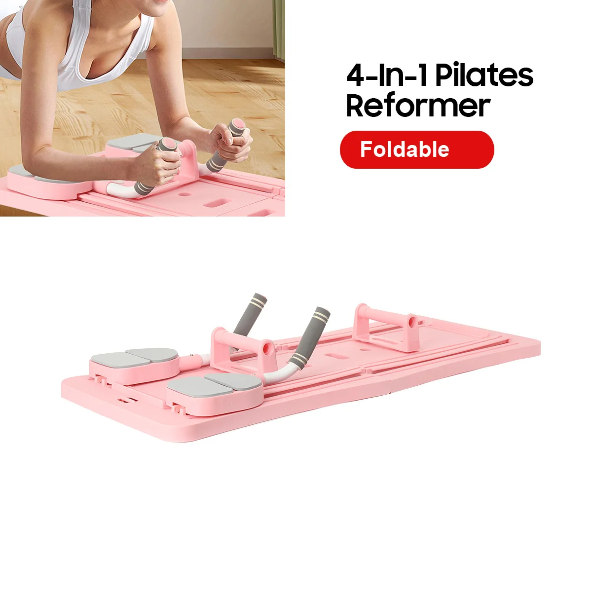 4-in-1 Pilates Reformer Fitnessbrett, verstellbares Push-Up-Board, Brust- und Bauchtraining, Trainingsgerät für das Heim-Fitnessstudio
