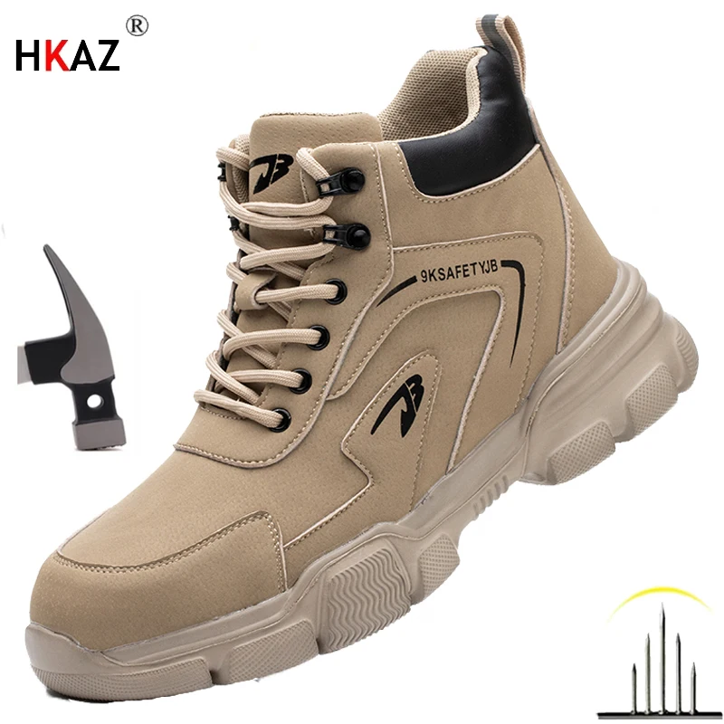 

Work Safety Shoes Men Safety Boots Anti-smash Anti-stab Sneakers Steel Toe Shoes Male Work Boot Indestructible Waterproof