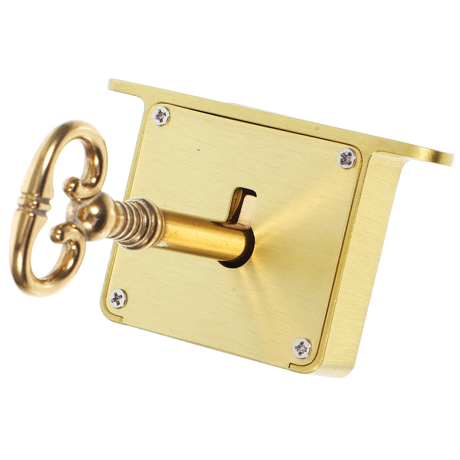 Lock for Furniture Retro Drawer Cabinet Locks Drawers Gold Decor with Key File Desk Vintage