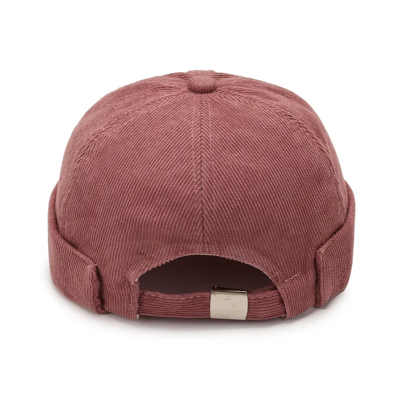 KayCrowne Spring Autumn Retro Men Women Skullcap Hat Docker Sailor Mechanic Brimless Street Hiphop Corduroy Cap Solid Color A395