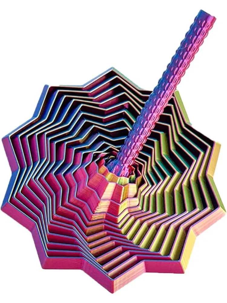 نجمة فيدجيت حسية موسعة ثلاثية الأبعاد، مقابض سهلة الإمساك، دوارة سداسية حلزونية دوارة للإجهاد