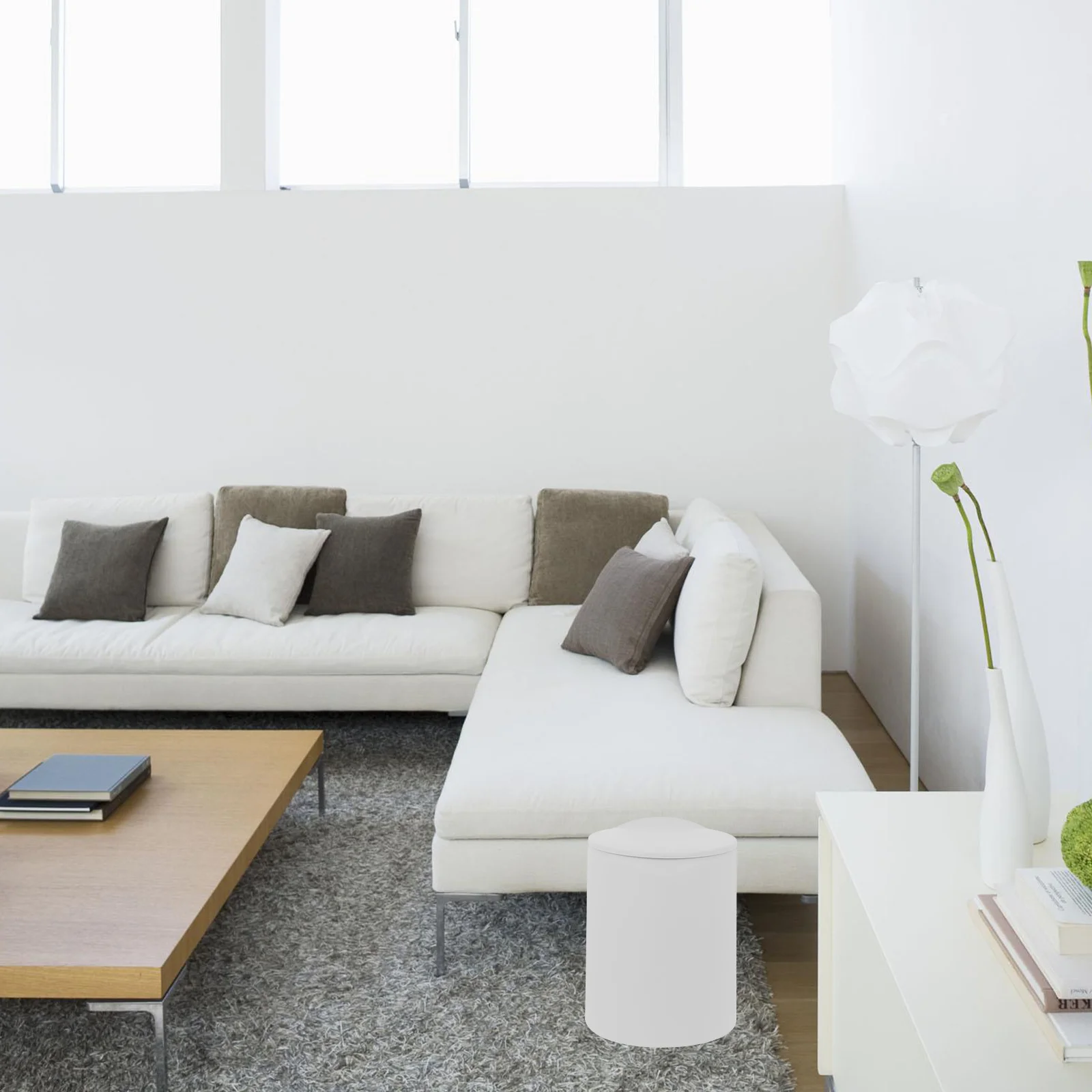 

1 шт., пластиковая мусорная корзина в скандинавском стиле для кухни, спальни, ванной комнаты, двухслойная, устойчивая к запахам, с большим отверстием, мусорный бак в скандинавском стиле