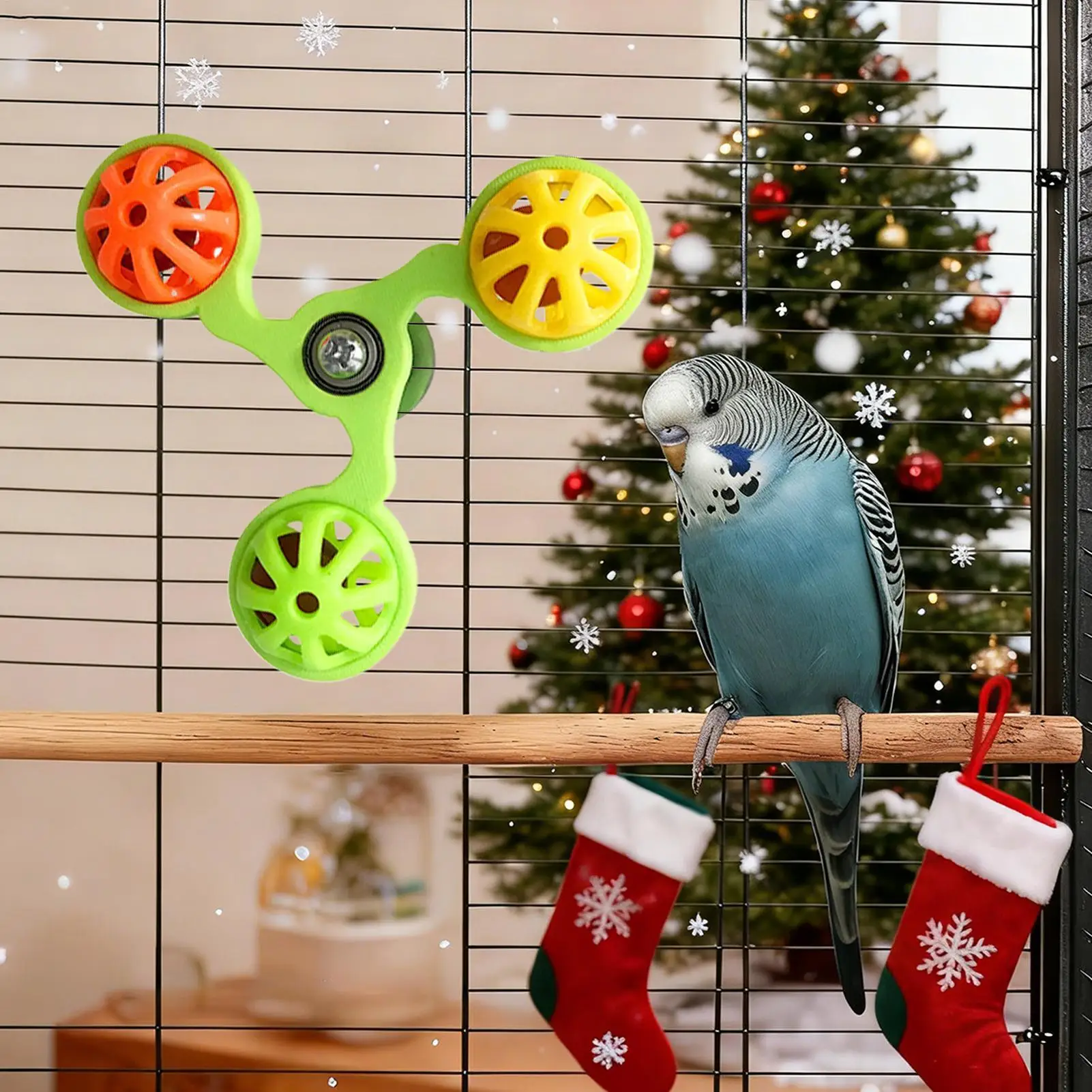 Parrot Toys Interactive Rotating Windmill Toy Bird Cage Reduce Boredom Durable Parrots Rotating For Entertainment Chewing Toy