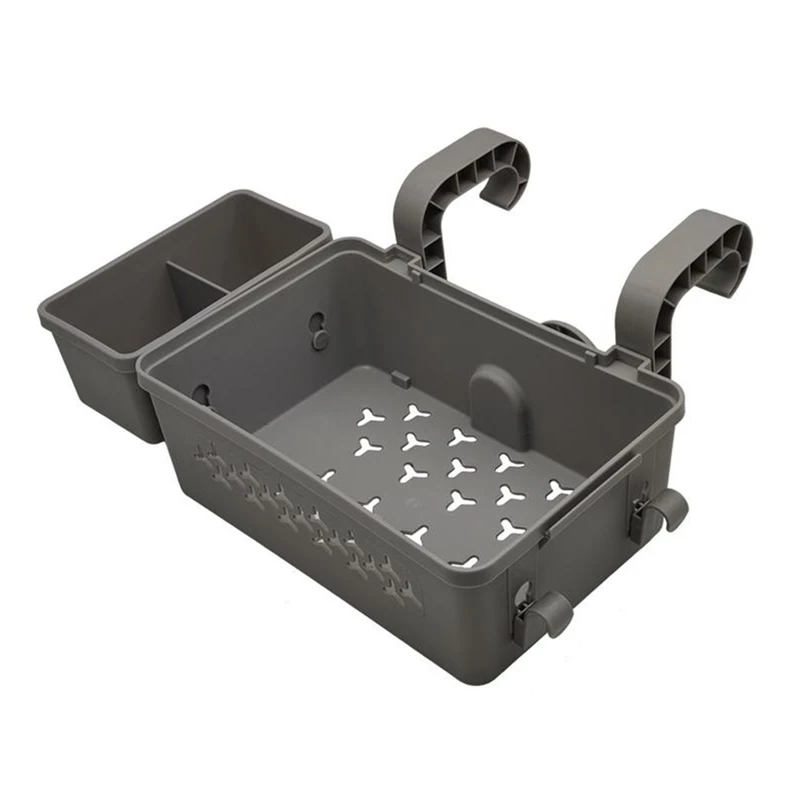 NEW-Portable Poolside Storage Basket Tray With Cup Holder Above Ground Pool Accessories Poolside Storage