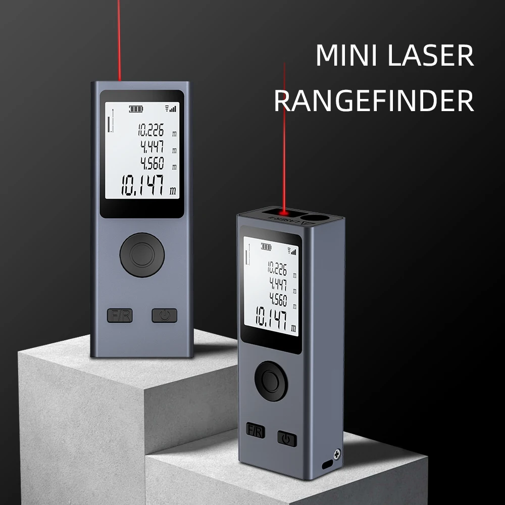 NOHAWK Mini Laser Distance Meter USB Rechargeable Portable Handheld Digital Laser Tape Measure Range Finder Test Tool