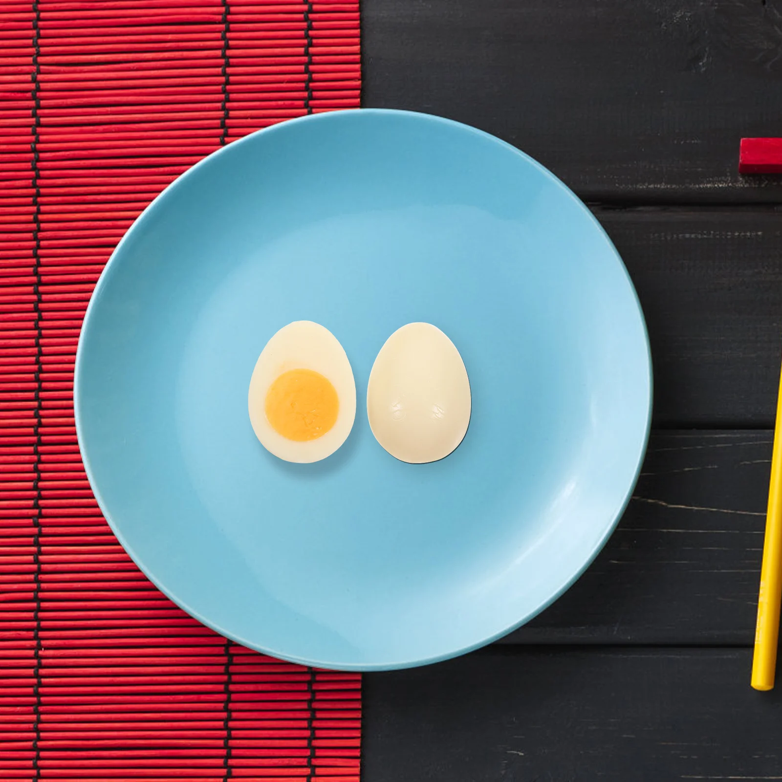 

4Pcs Artificial Boiled Egg Set Realistic PVC Fake Food Props Ideal for Photography Kitchen Display Decoration Boiled Egg Model