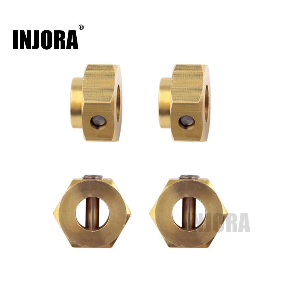 INJORA 4PCS/6PCS 5/8.5/10MM Heavier Brass 12MM Wheel Hex Extended Adapter for RC Crawler TRX4 TRX6 G63