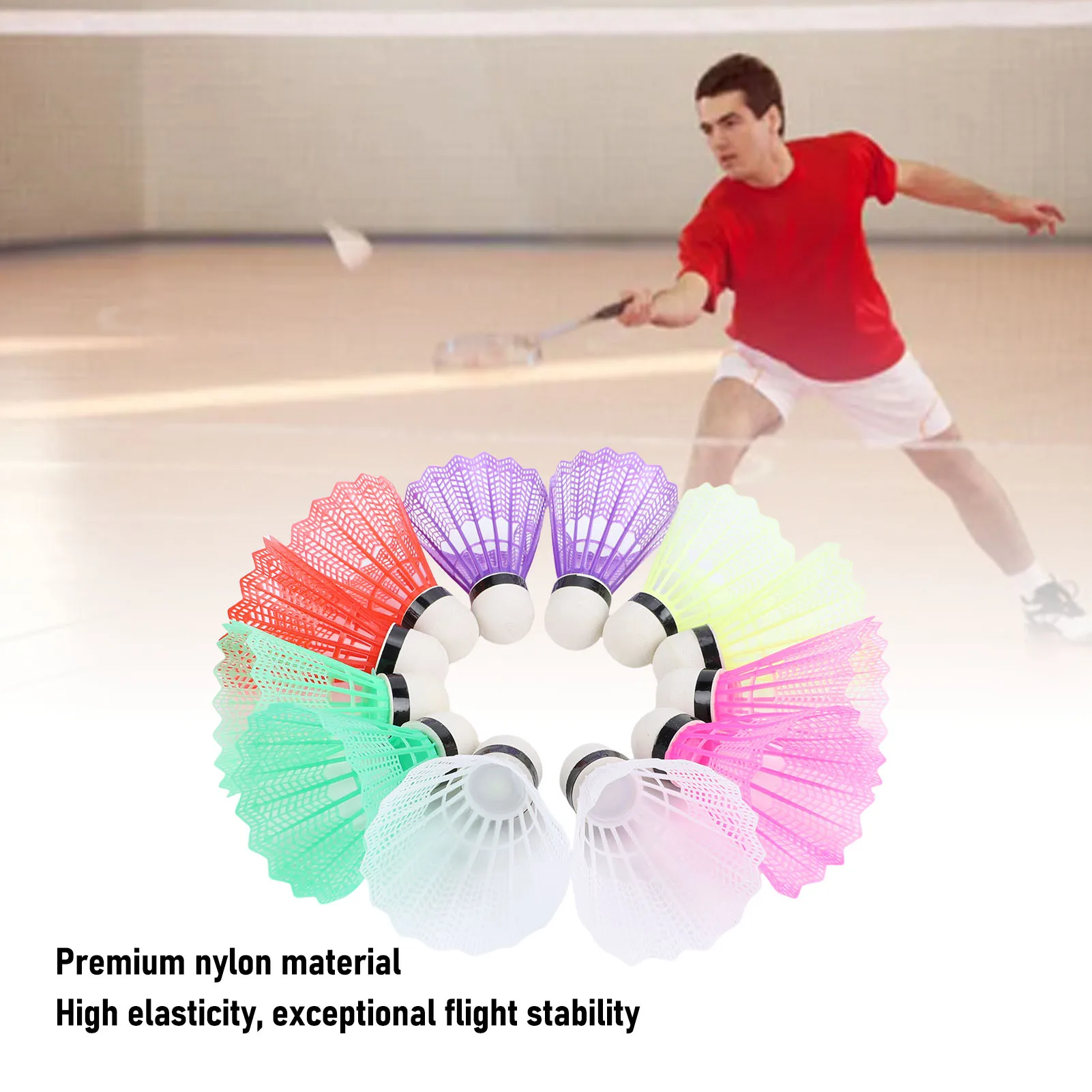 12PCS Nylon Shuttlecocks with Stability High Speed Badminton Balls for Batting Practice Training Indoor Outdoor Sports