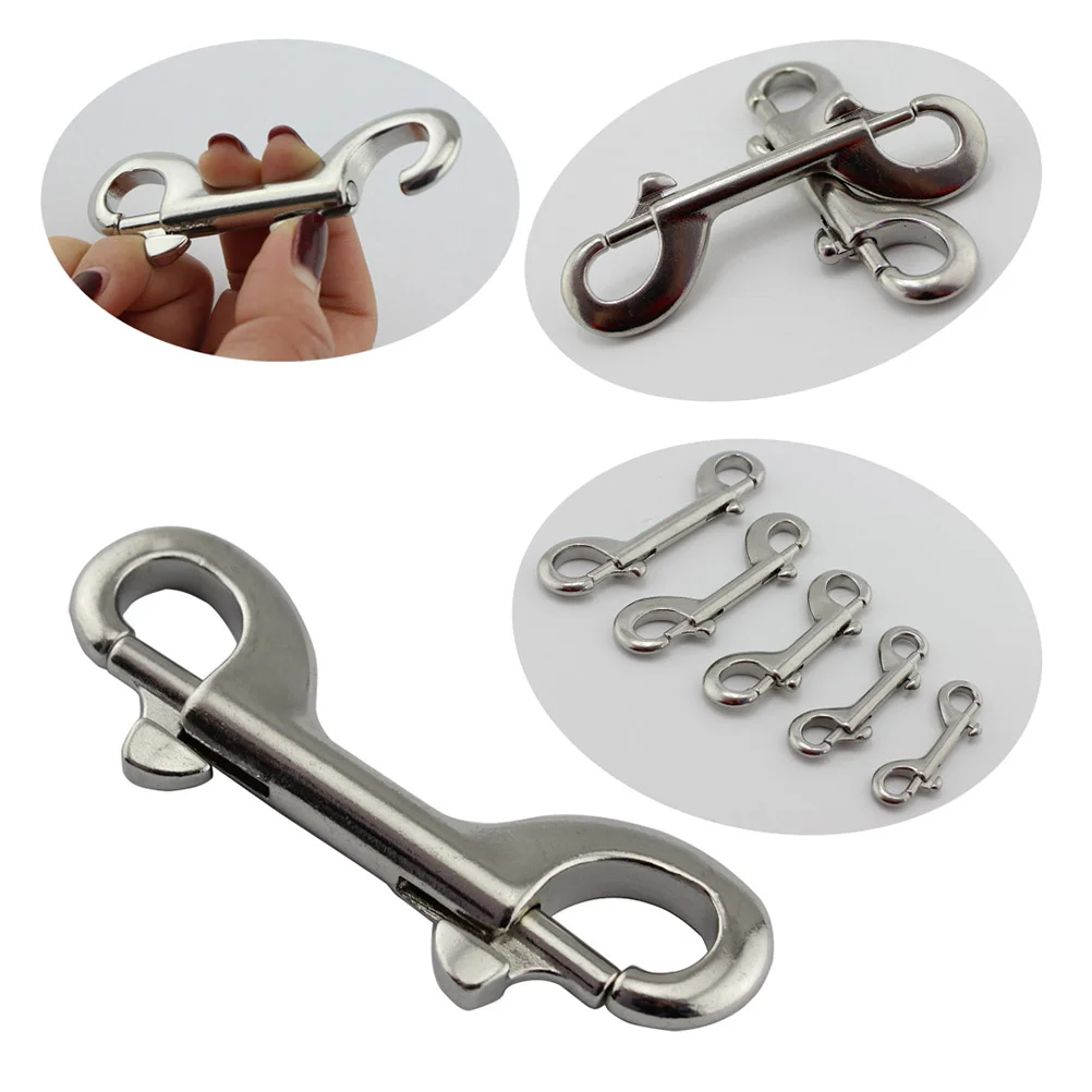 Shower Head with Shut off Valve Desk Privacy Panel Double Snap Hook Carabiner Ended Spring Buckle Stainless Steel