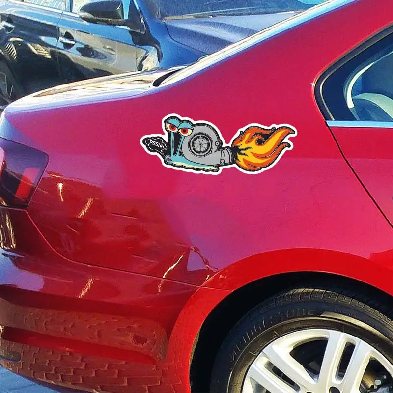 مضحك توربو الحلزون سيارة ملصق ملصق حائط من الفينيل مقاوم للماء النافذة الخلفية دراجة نارية شاحنة مصد السيارة محمول الديكور SH570 #4