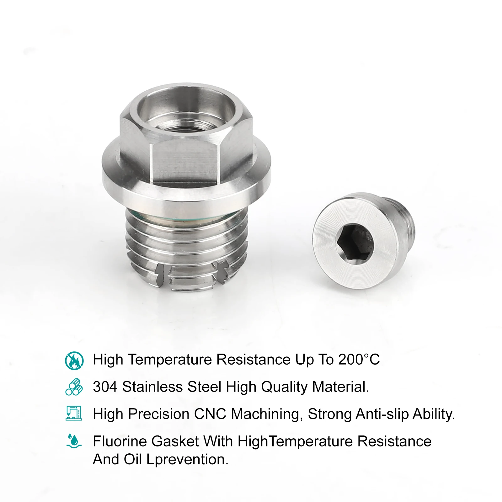 M12.1-1.25/1.5/1.75x15mm tappo di scarico olio Oversize Piggyback Kit di riparazione filettatura coppa olio autofilettante in acciaio inossidabile con O-Ring