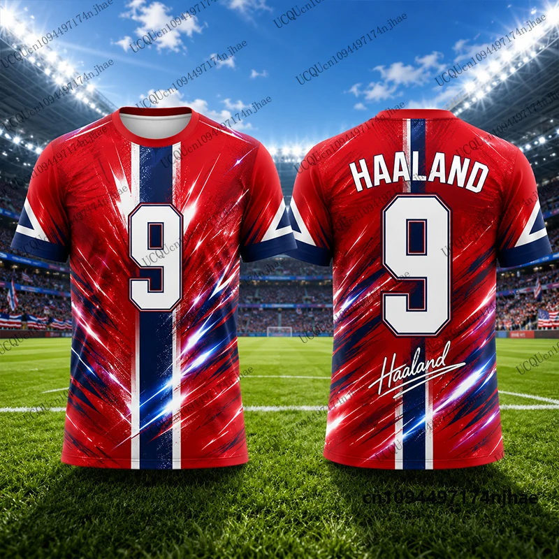 2027 Neuer ChatGPT Spezial-Haaland # 9 bedruckte Fußballtrikots für Herren, T-Shirts für den Sommer, Sport-Trainings-T-Shirts, lässige Oberteile für Kinder/Erwachsene – Detail 5