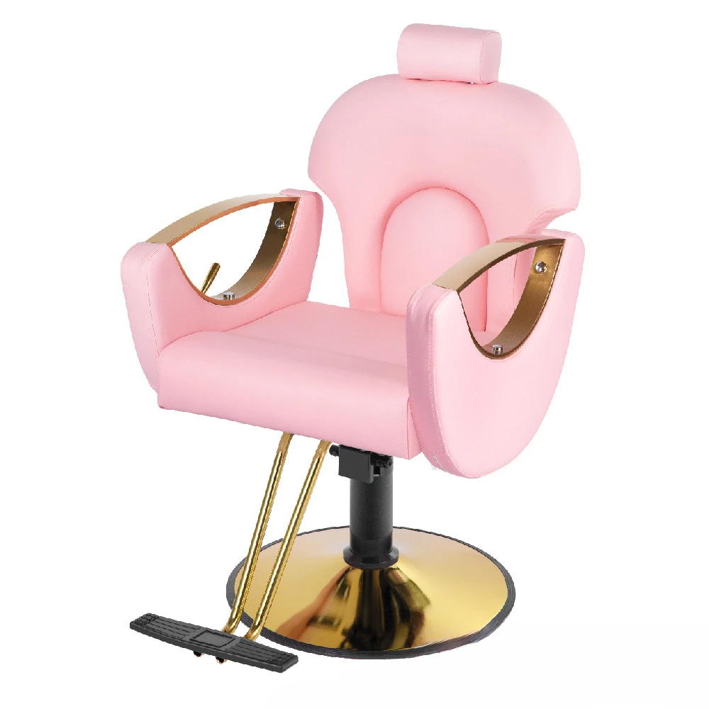 Hair salon chairs, gold beauty chairs