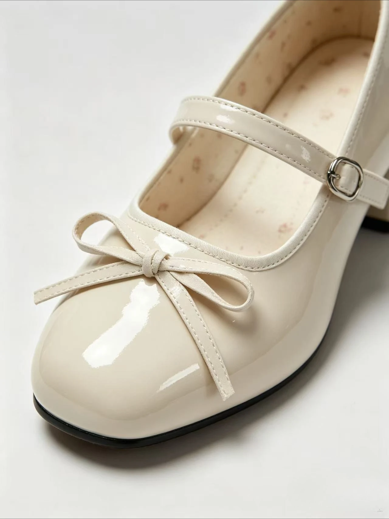 Bow Mary Jane Pumps Square Toes Single Buckle Block Heels Vintage Sweet Party Dress Shoes Ladies