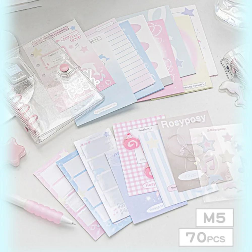 Retro Style Mini Transparent Notepad Stationery Card Display Loose-leaf Notebook Set Hand Book Creative Mini Loopbook School