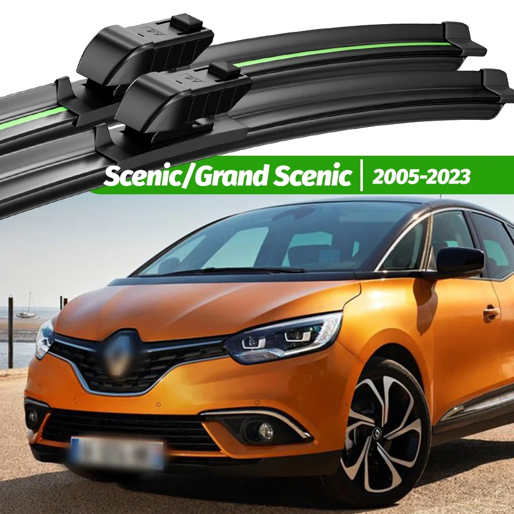 For Renault Scenic Grand Scenic 2 3 4 2005-2023 2pcs Front Windshield Wiper Blades 2006 2009 2016 Windscreen Window Accessories