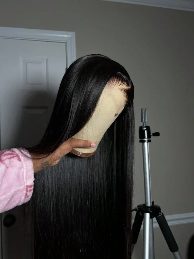 28 Inch 200 Density Frontal Wig For Women Brazilian Wigs Human Hair 13x5 Bone Straight HD Transparent Lace Front Wigs