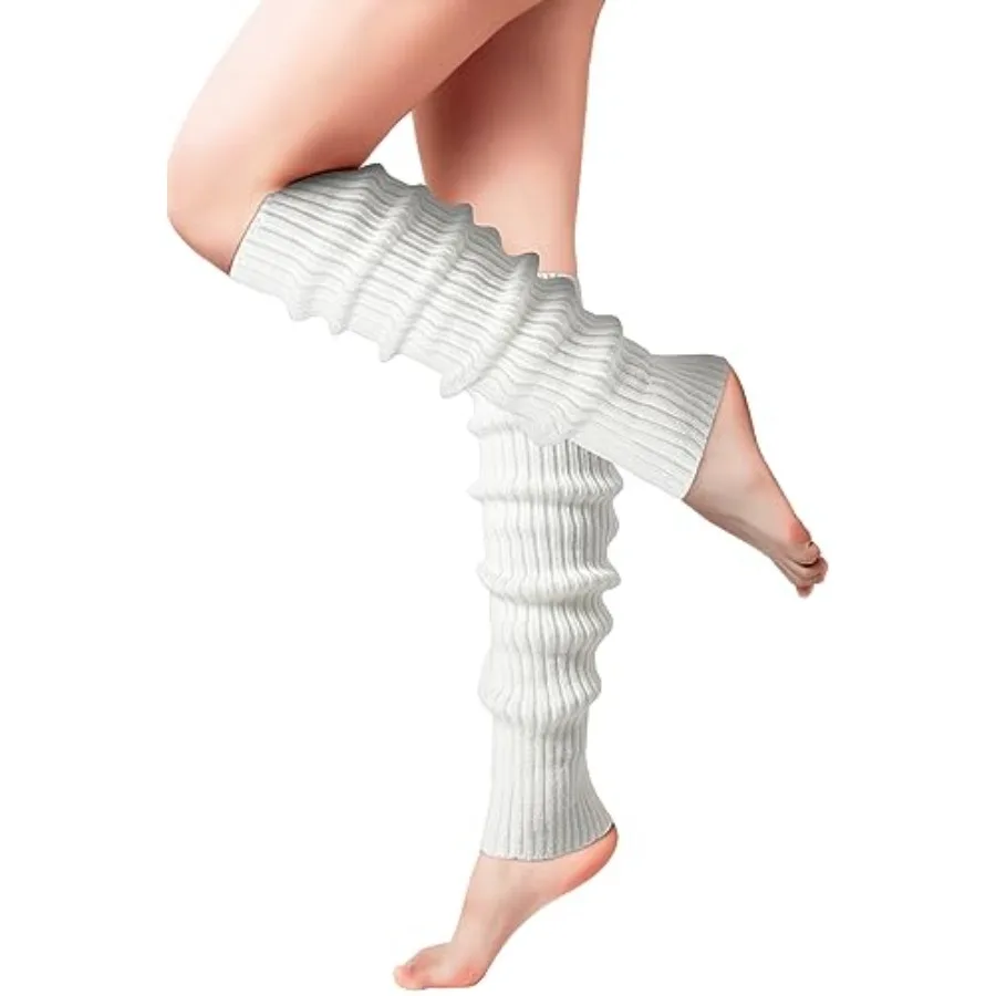 Leg Warmers - Knit Neon Leg Warmers for Women 80s Winter Long Socks for Sports Party Yoga Fashion Accessories
