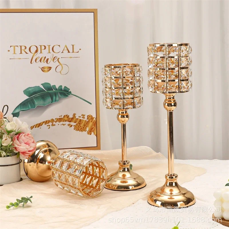 3D Candle Luxury Crystal Candle Holder Eur High Foot Stand Elegant Table Decor Craft Candle Cup Dinner Parties Decor Prop New view 5