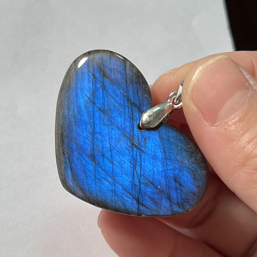 Pink Pendant Natural Stone Irregular Shape Bead Blue Labradorite Pendant for Women Men Jewelry 1Pcs