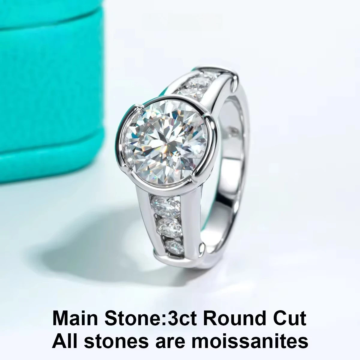 FCGJHW 3ct Round D Color Moissanite Engagement Rings 18K Gold Plated Wedding Band Ring Jewelry Women&Men Wholesale 2026