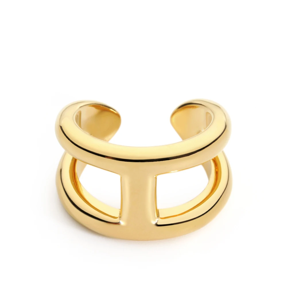 Trendy Minimalist High Polish Ring For Women IP 18K Plated Gold Anti-Fading Fashion Part Jewelry Supplier Wholesale Anillos