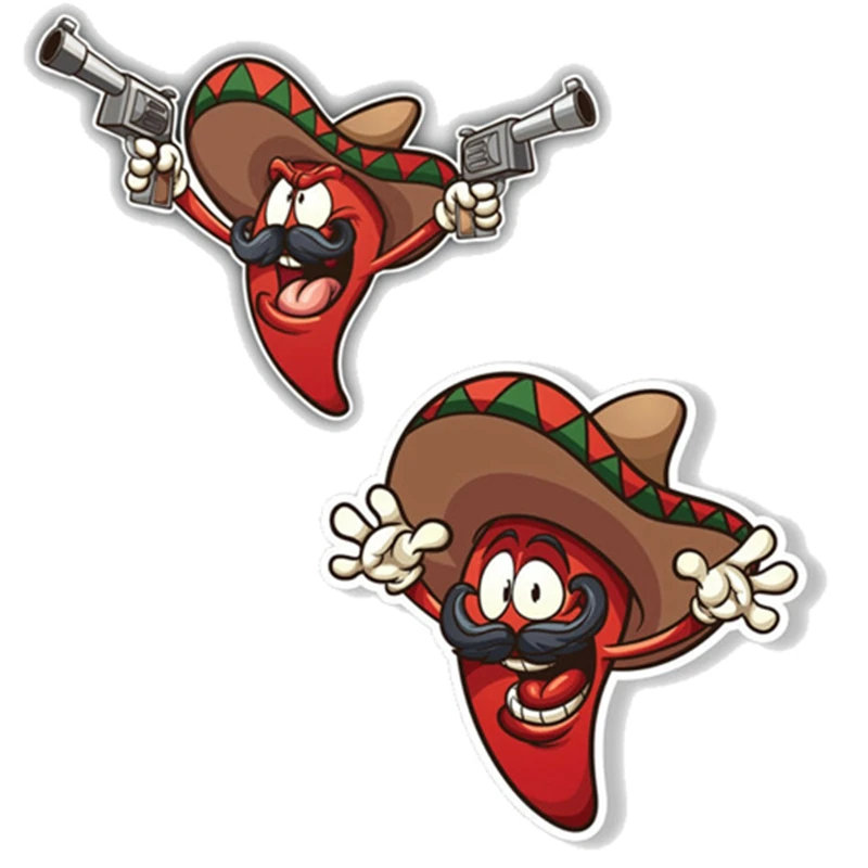 

N821# Self-adhesive Decal For Chili Pepper Sombrero Car Sticker Waterproof Auto Decors on Bumper Rear Window Laptop