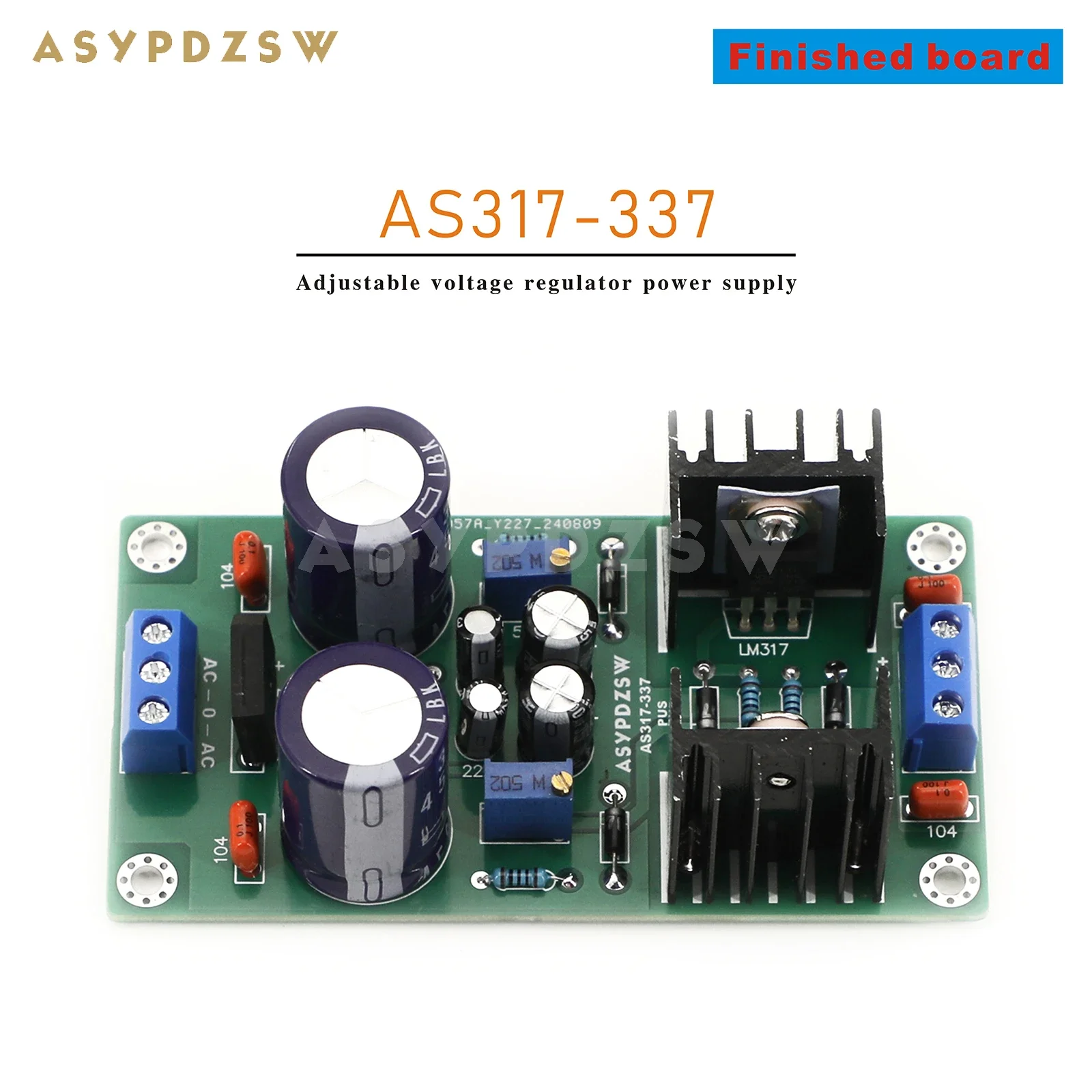 

AS317-337 Dual voltage Adjustable voltage Regulator power supply DIY Kit/Finished board DC +/-5V---30V adjustable