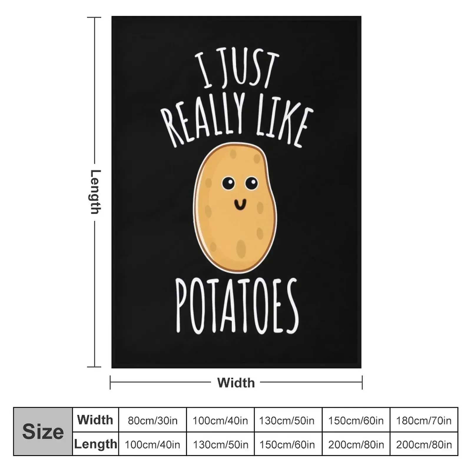 I Just Really Like Potatoes - Funny Potato gift Throw Blanket Weighted Luxury St Quilt for winter Hairy Hairys Blankets