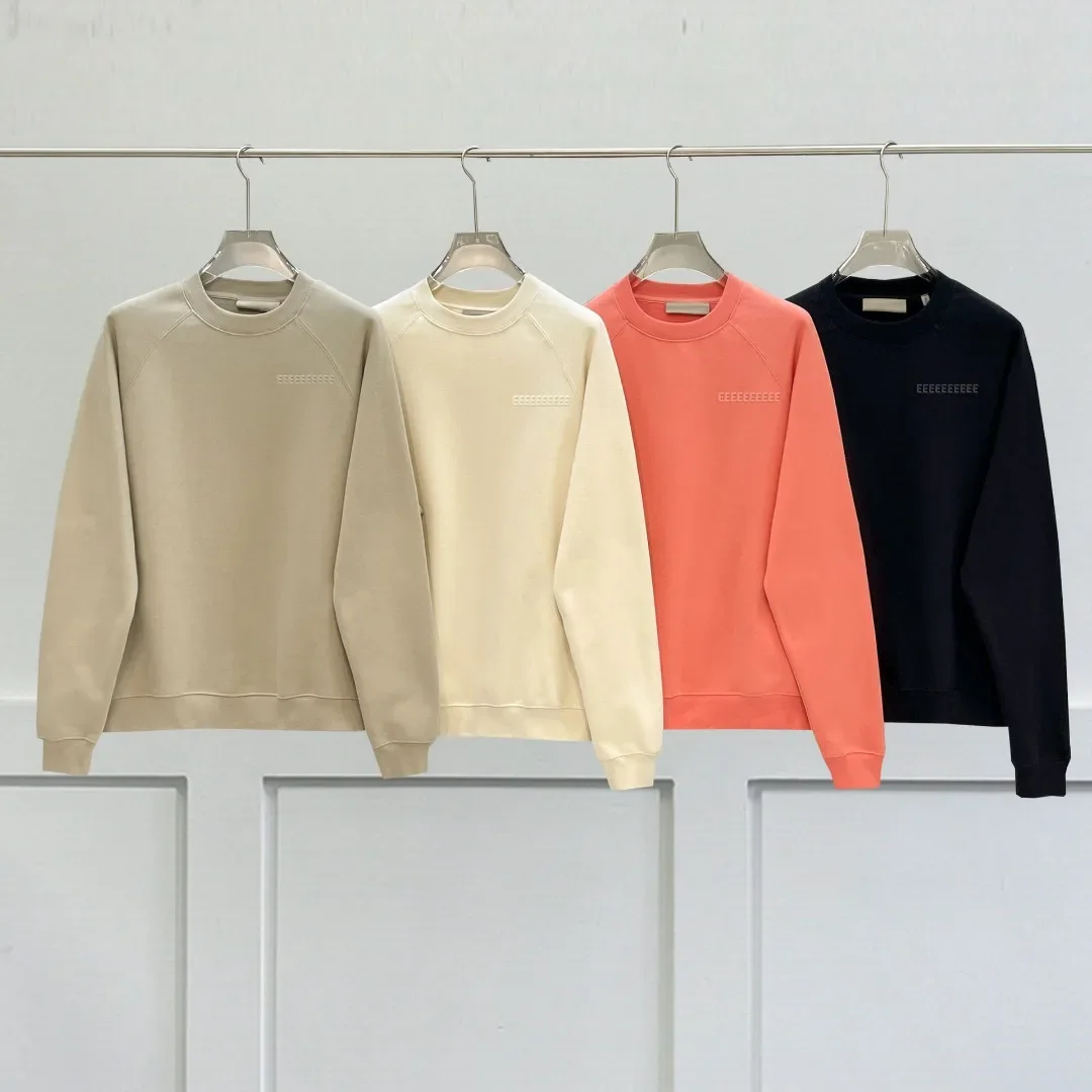 

2025 FW22 Luxury Design Men's Sweatshirts Chest Flocking Letter Logo Sweaters Fashion Brand Couple High Street Oversized Cotton