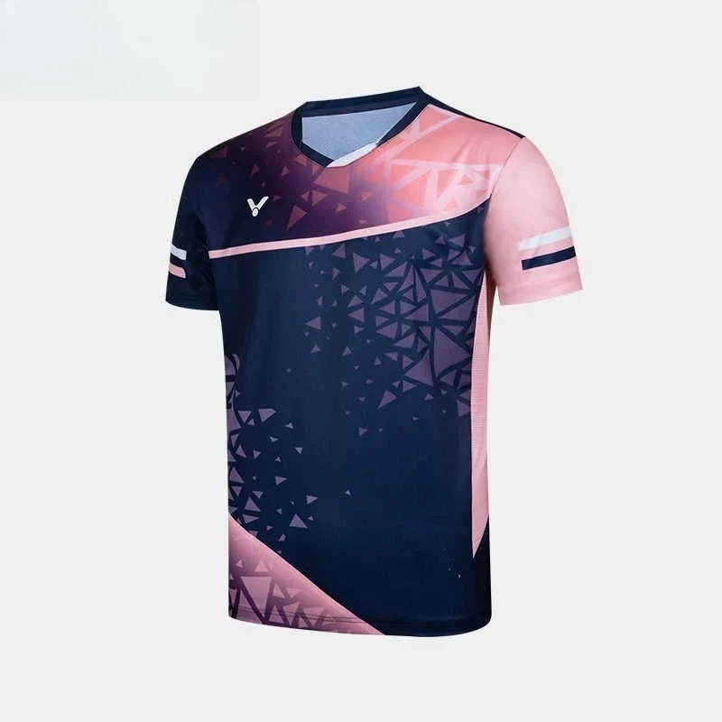 جديد للنصر الريشة الملابس مضرب الرياضة قصيرة الأكمام تي شيرت مريح للتنفس ماصة للعرق كول دائم #3