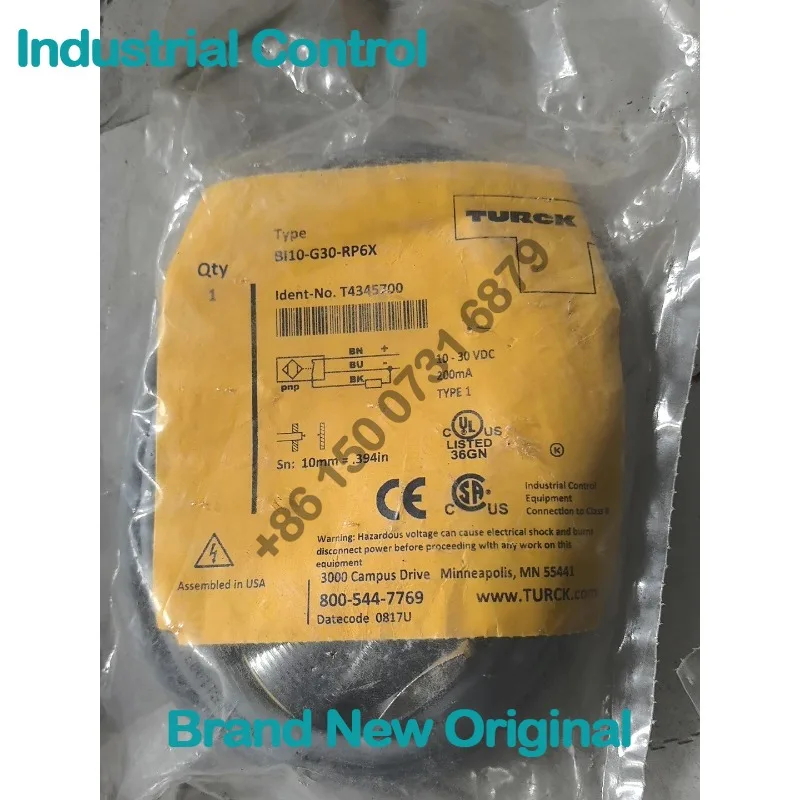 Inductive Proximity Sensor BI10-M30-AP6X M30 PNP NO 10mm Flush DC 3-Wire Cable