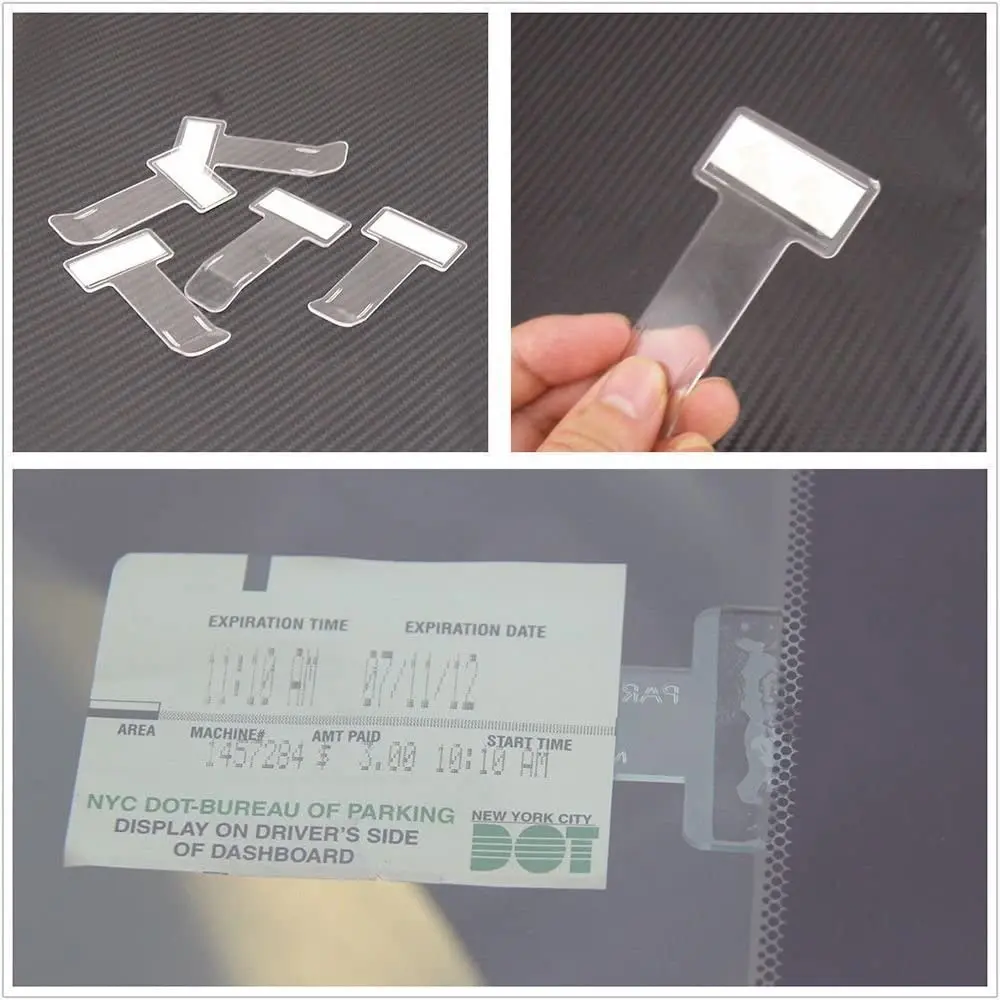 

5Pcs Car Parking Ticket Clip Windshield Sticker Fastener Card Bill Holder Automobile Stop Permit Holder Clip Auto Accessories