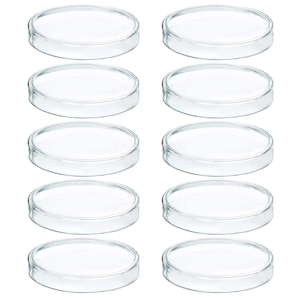 10 Pcs Disposable Petri Dish Kit Tray with Lid Chemistry Plates Cover Agar Plastic Lab Dishes