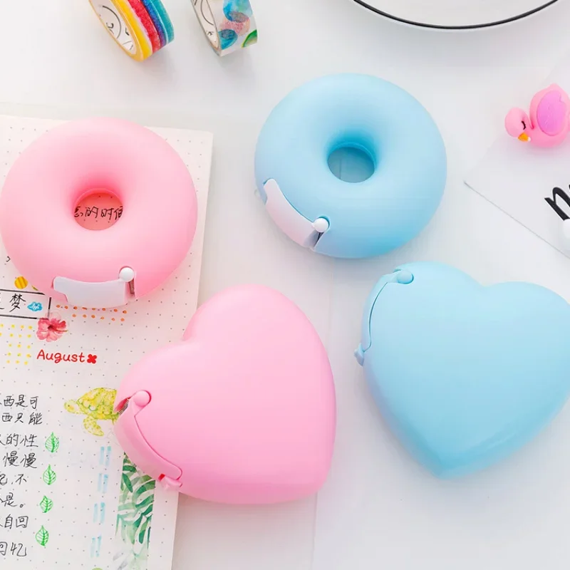 1 Pc Candy Color Masking Tape Cutter Design Of Love Heart/Donut Shape Washi Tape Cutter Office Tape Dispenser School Supply