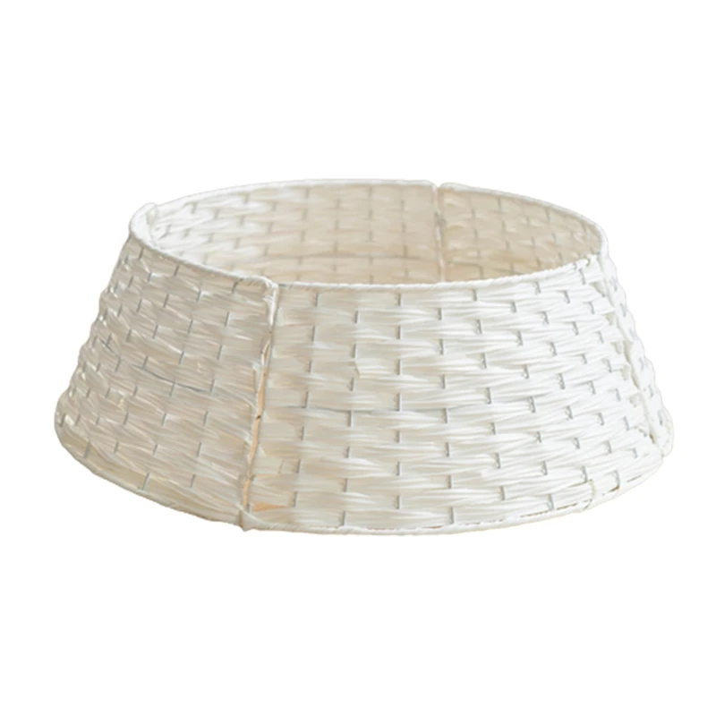 Description Picture 3 of itemChristmas Tree Skirt Retro Round Basket Xmas Trees Foot Decor Collar for Home Festival Party Background Decoration Drop Shipping