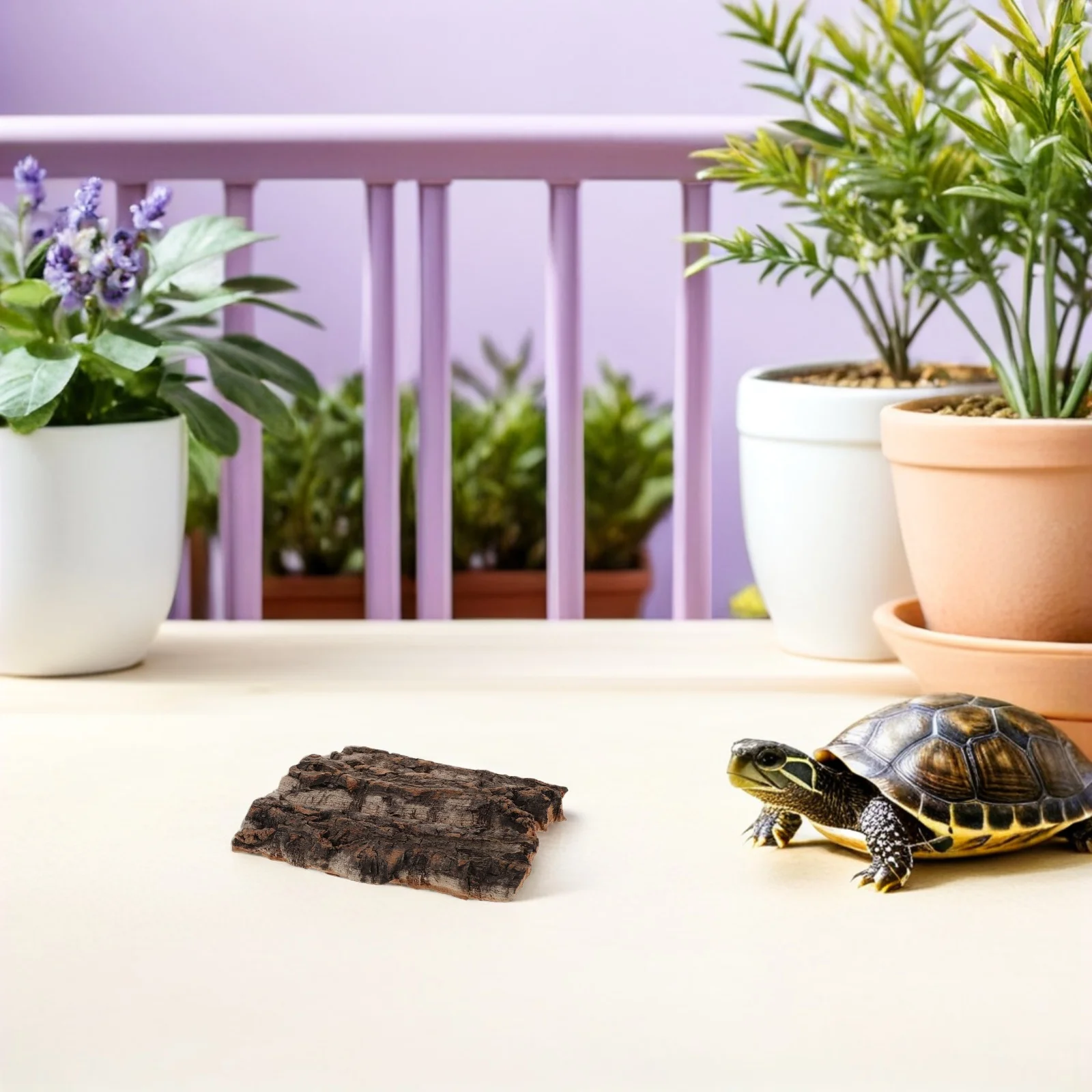 

5pcs Reptile Tank Bark Background Acrylic Cork Terrarium Decor For Lizard Gecko Snake Turtle Simulation Tree Bark For Reptiles