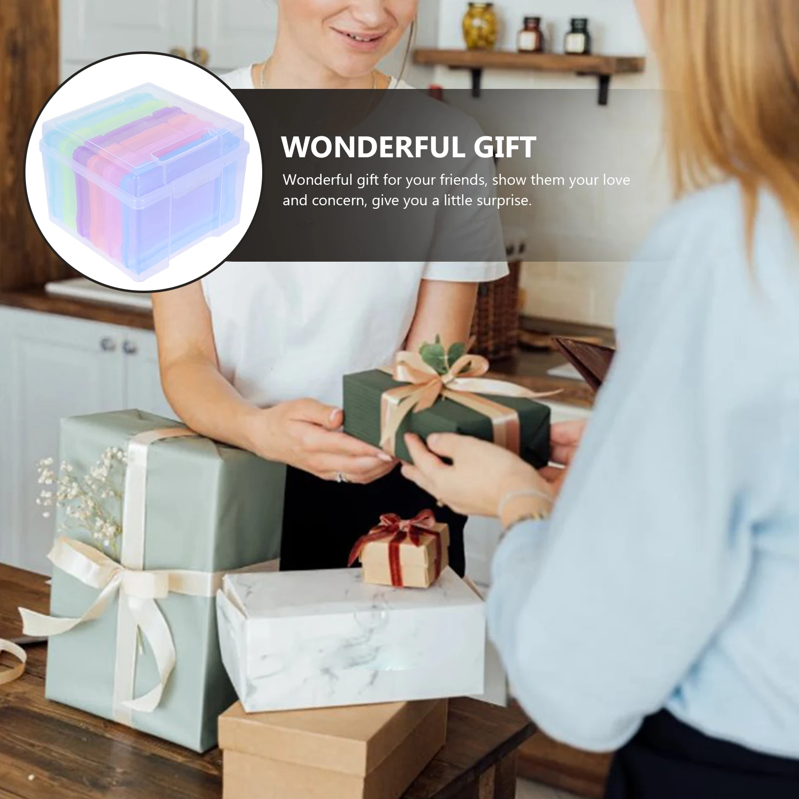 

1Set Photos Organizing Boxes Sturdy Plastic Photo Box with Portable Design for Card Collection Picture Case Storage Solution