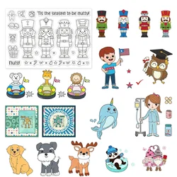 Nutcracker Silicone Clear Stamps Guards Transparent Stamps for Holiday Greeting Cards Making DIY Scrapbooking Photo Album Decor