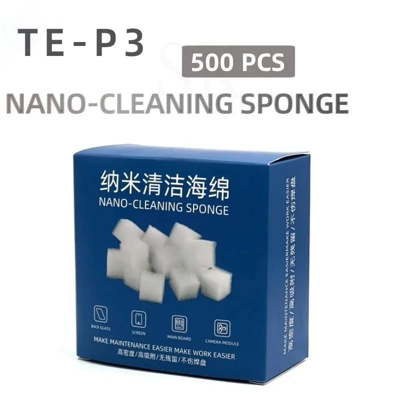 500 ชิ้นฟองน้ําทําความสะอาดนาโนสําหรับเมนบอร์ดโทรศัพท์มือถือความหนาแน่นสูงการดูดซับสูงชิ้นส่วนอิเล็กทรอนิกส์เครื่องมือทําความสะอาด