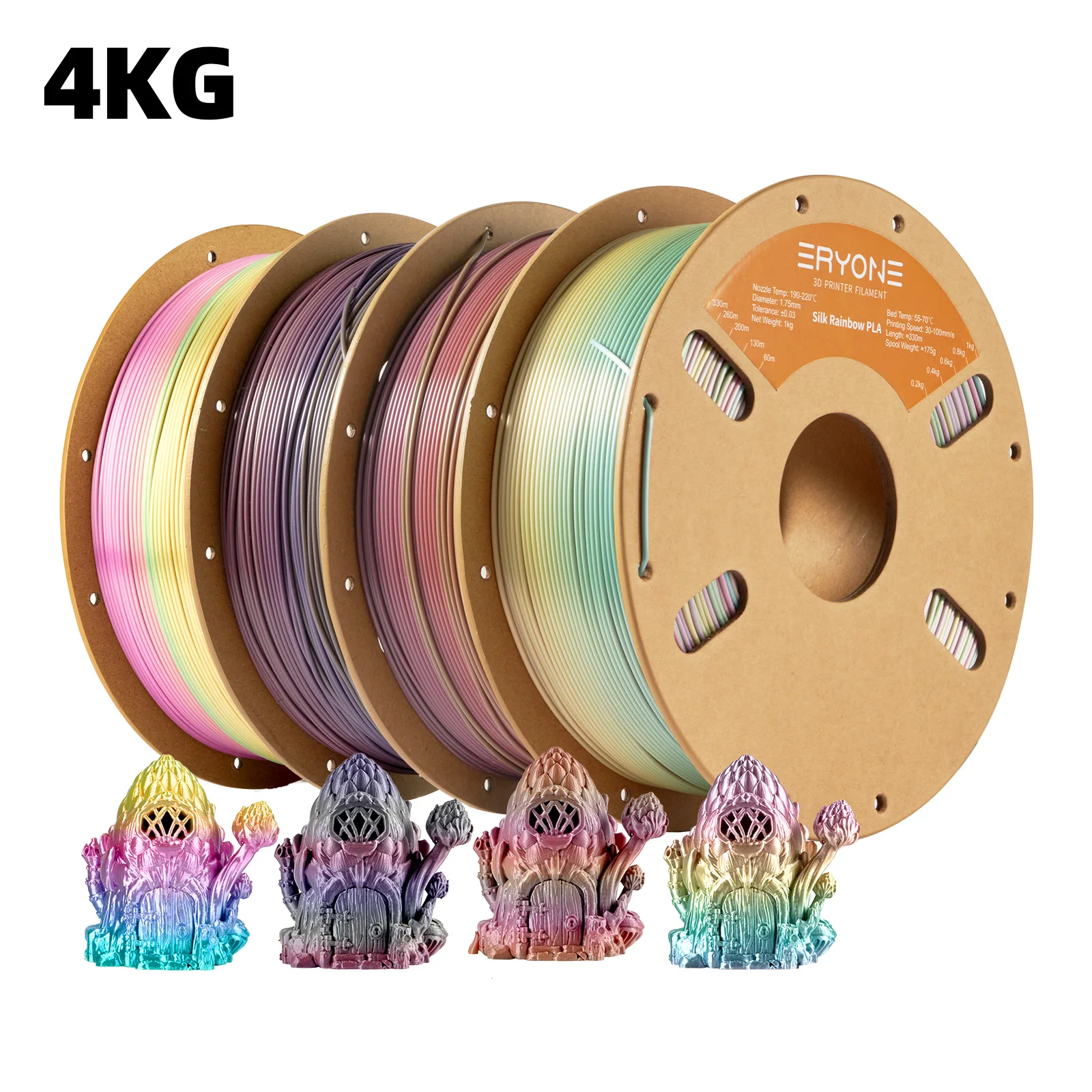 

Eryone Silk Rainbow PLA 1/3KG Premium Filament 3d print,Big Sale Multicolor Available,silk rainbow pla filament 1/3/5/10kg