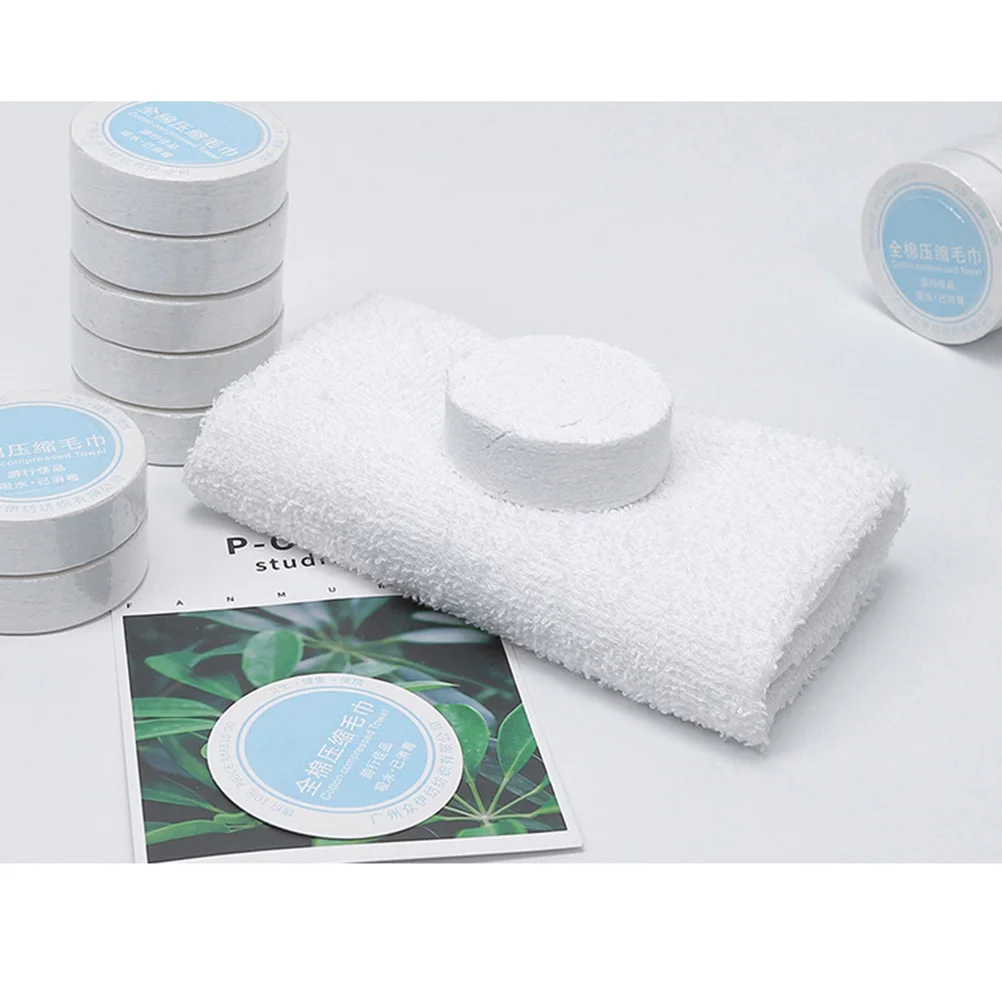 

5pcs Compressed Towels Disposable Travel Outdoor Compressed Towel Wipes Outdoor Lightweight Skin-Friendly White