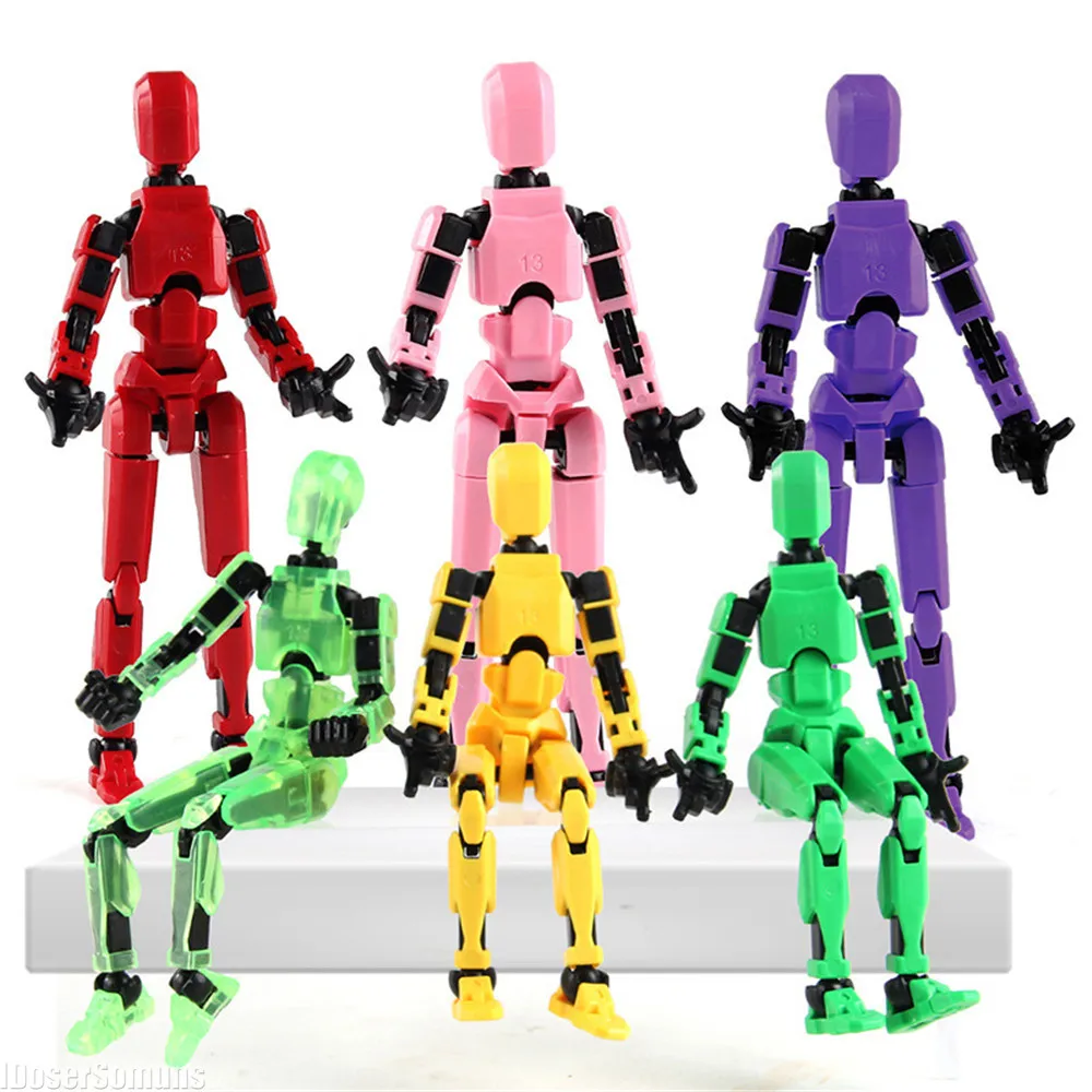 Multi-Jointed Movable Shapeshift Robot 3D Printed Mannequin Lucky 5 Character Figures Toys Parent-children Game For Kids Gifts