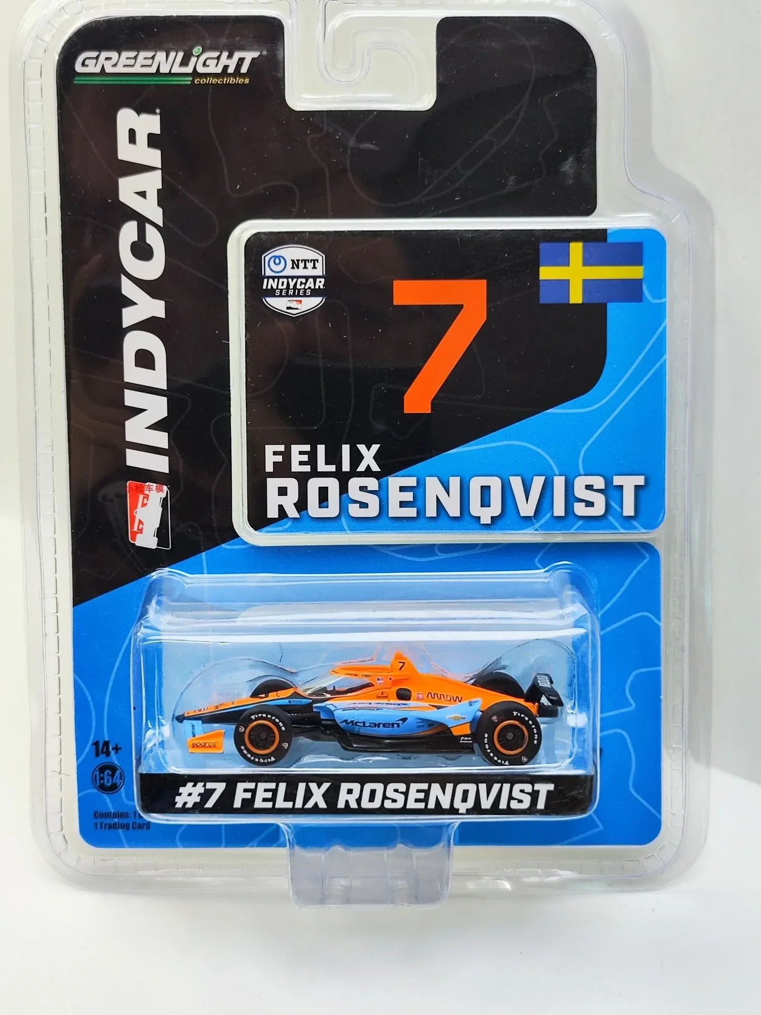 Model 1:64 2022 NTT IndyCar Series - # 7 Felix Rosenquist Arromac Laren SP Car Model