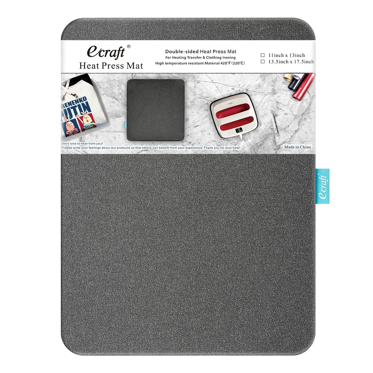 Heat Press Mat for Cricut Easypress, 13' X 17' Double-Sided Heating Ironing Mats for Craft Insulation Transfer HTV Vinyl