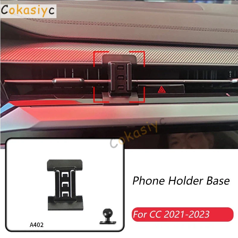 Car Phone Holder Base Special Mounts For Volkswagen CC 2021-2023 Fixed Air Outlet Bracket Base Accessories With Ball Head 17mm